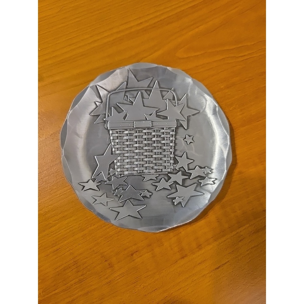 Longaberger 25th Anniversary August Wendell Hand Crafted Aluminum Plate 4.5"
